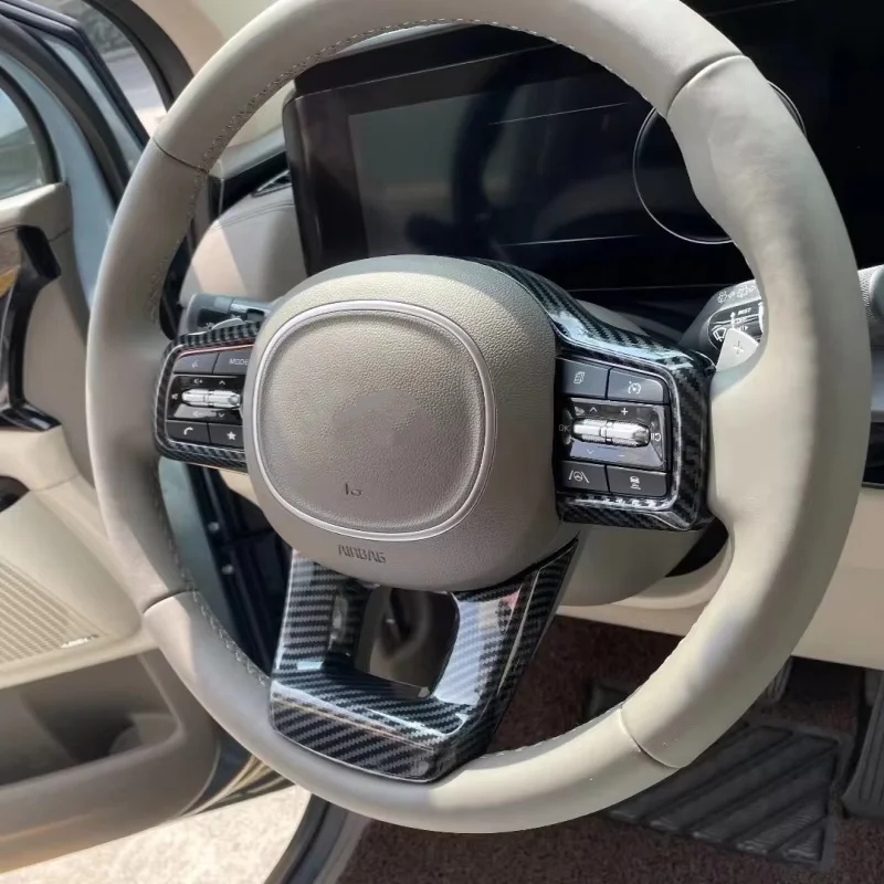 

Steering Wheel Frame Decoration Cover Trim For Kia Carnival KA4 2020 - 2024 / Sorento MQ4 2021 - 2024 Carbon Fiber Accessories