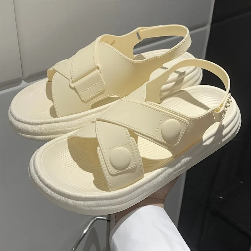 

Casual Seaside Holiday Soft Bottom Beach Sandals Women Summer Simple Fashion Ins Cross Sandals Slippers Sandalias Mujer Verano