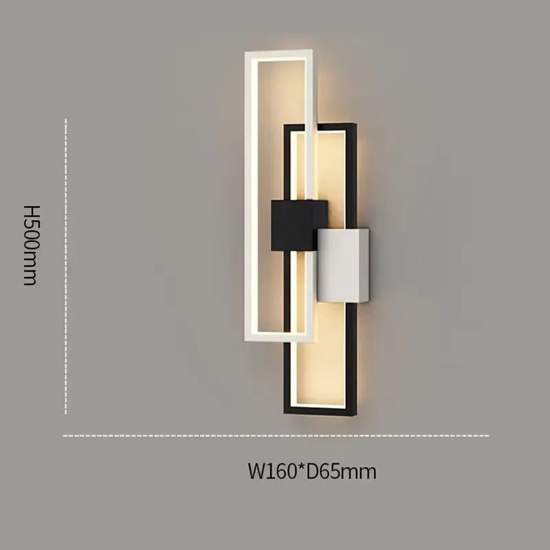 Modern simple long square bedside wall lamp corridor corridor porch wall lamp net red bedroom living room staircase balcony