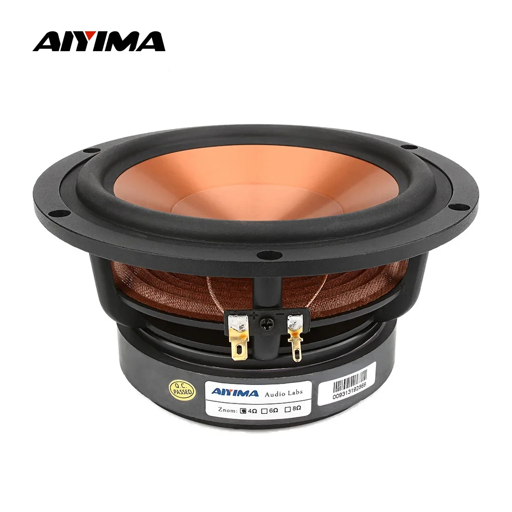 AIYIMA 1Pcs 6.5 Inch 100W Speaker 4 8 Ohm Midrange Woofer Sound Speaker Alto Bass Aluminum Ceramic Loudspeaker DIY Bookshelf