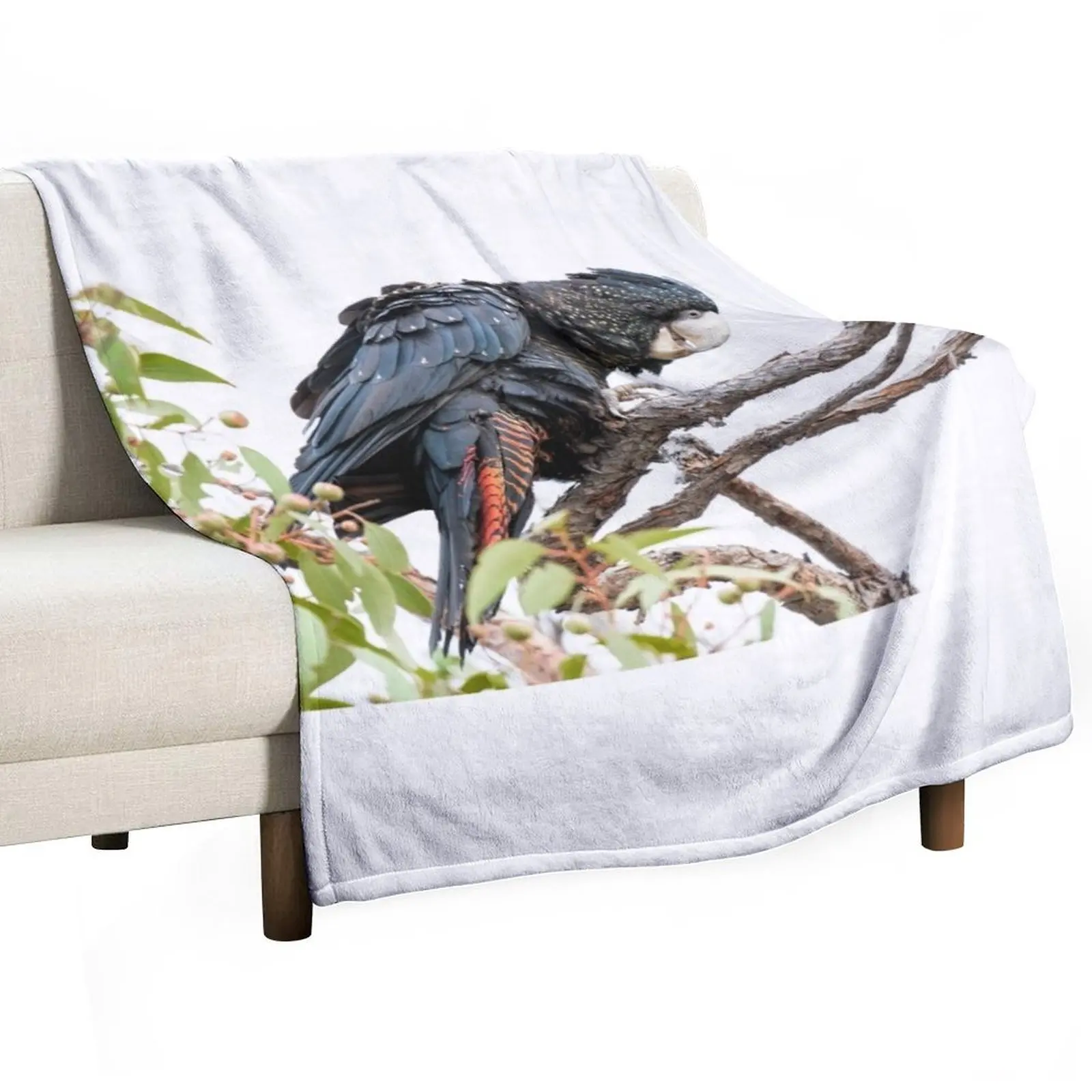 Red-Tailed Black Cockatoo Throw Blanket Baby Soft Big Blankets