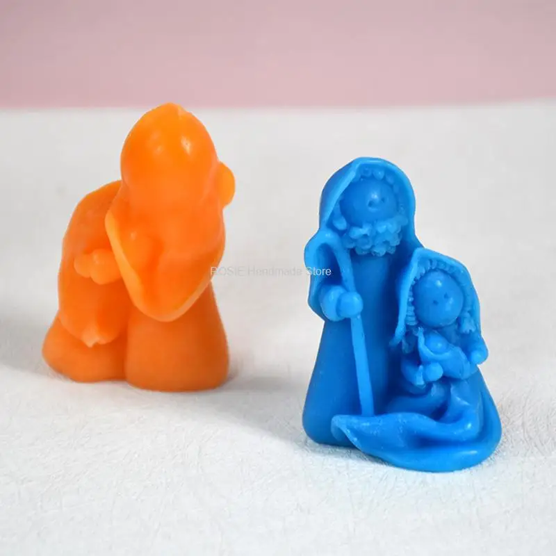 Nativity Silicone Candle Mold Diy Handmade Aromatherapy Candle Gypsum Craft Christmas Present