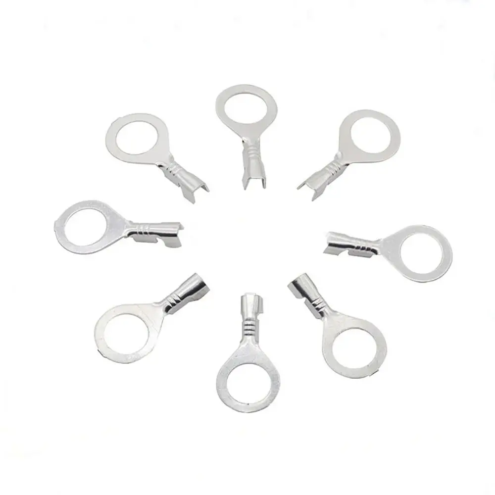 100Pcs New M3/M4/M5/M6/M8 DJ431 Terminal Block Tinning Ring Eyes Wire Connector Brass Non-insulated Assortment Kit