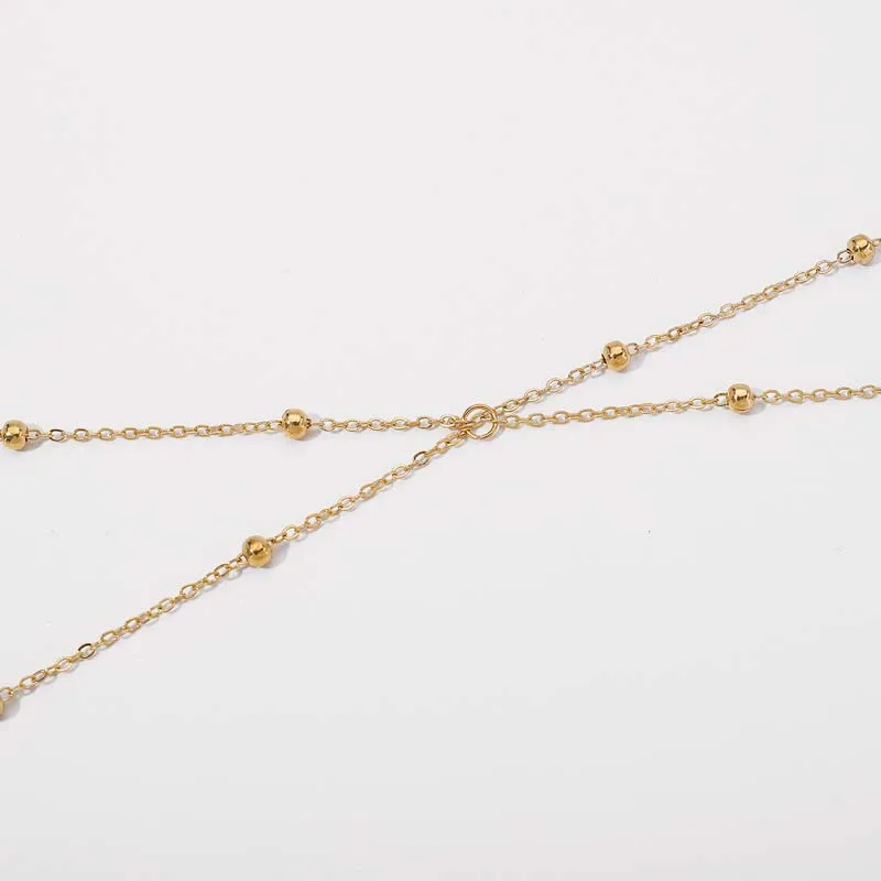 مثير الذهب اللون مطرز الصدر سلسلة للنساء 2025 جديد مبالغ فيه المعادن الخرز المستديرة رقيقة سلسلة الجسم سلسلة هدايا مجوهرات الحفلات