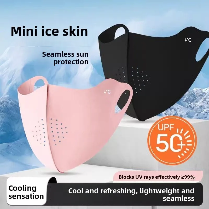 

Women's Thin Breathable Sunscreen Mask Protective Eye Corner Full Face Summer Ice Silk Medical Environment Ear Hanging Style