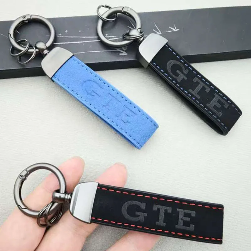 الفاخرة جلد الغزال GTE شارة شعار كيرينغ شعار السيارة المفاتيح لشركة فولكس فاجن جولف 4 5 6 باسات MK7 MK8 8 7 7.5 مفتاح ملحقات السلسلة