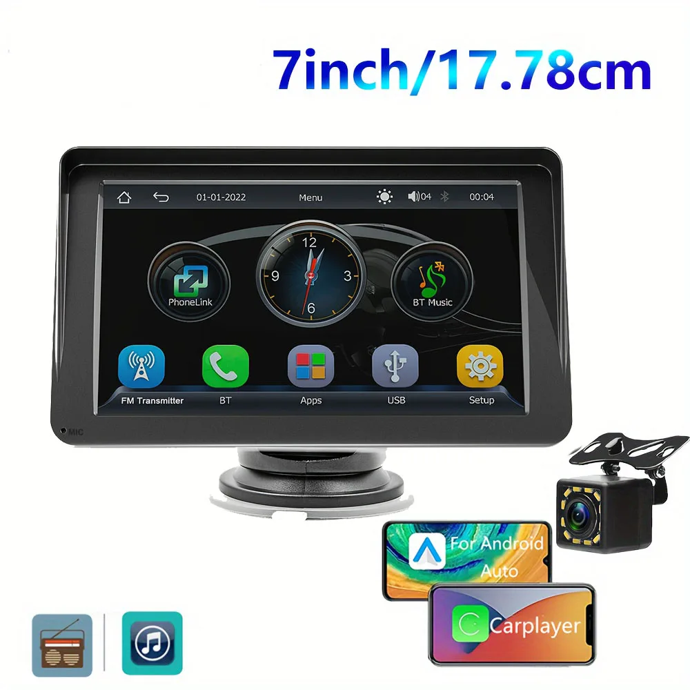 

7-дюймовый портативный автомобильный MP5 Mirrorlink F133, автомобильная стереосистема, беспроводной Carplay, Android Auto BT AUX, аудиовыход, автомобильный плеер