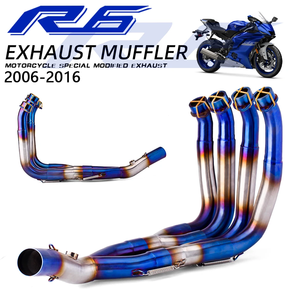 For YAMAHA R6 full Motorcycle Exhaust System Escape Slip On 51MM Front Tube Link Pipe Connect 51MM muffer