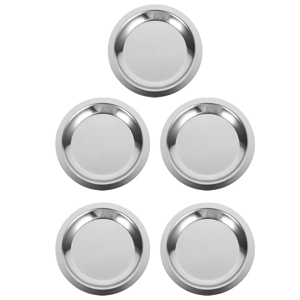 Posavasos multifunción para botella de hogar, bandeja de joyería de Metal, almohadilla lavable de vidrio, posavasos de oficina de taza de acero inoxidable, 5 uds.