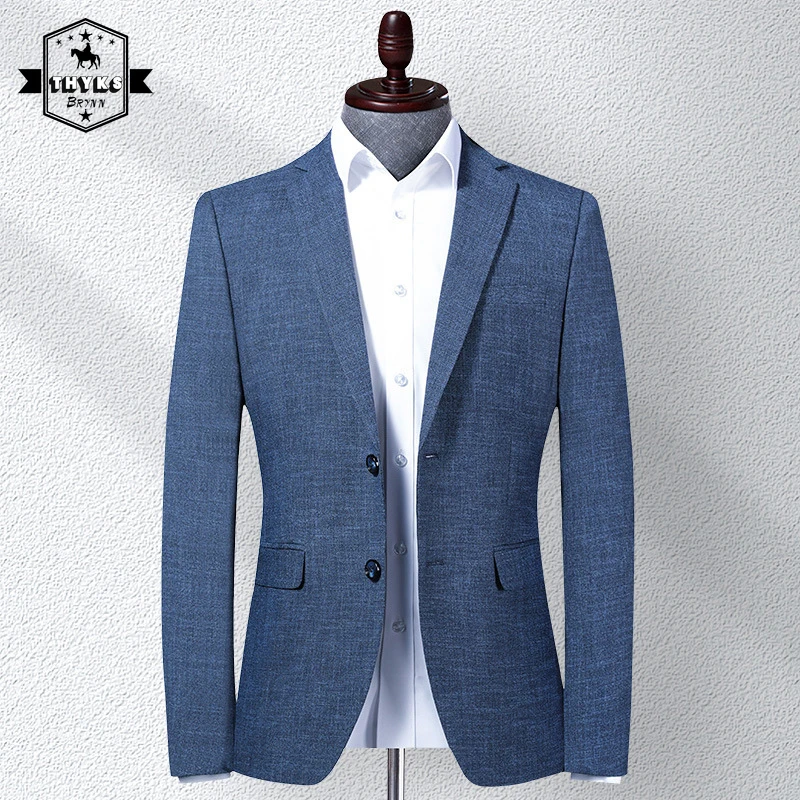 Casual Suit Jackets Blazer for Men Wedding Blue Slim Fit Outwear Oversized Single Breasted Blazers Elegant Luxury Coats Korean