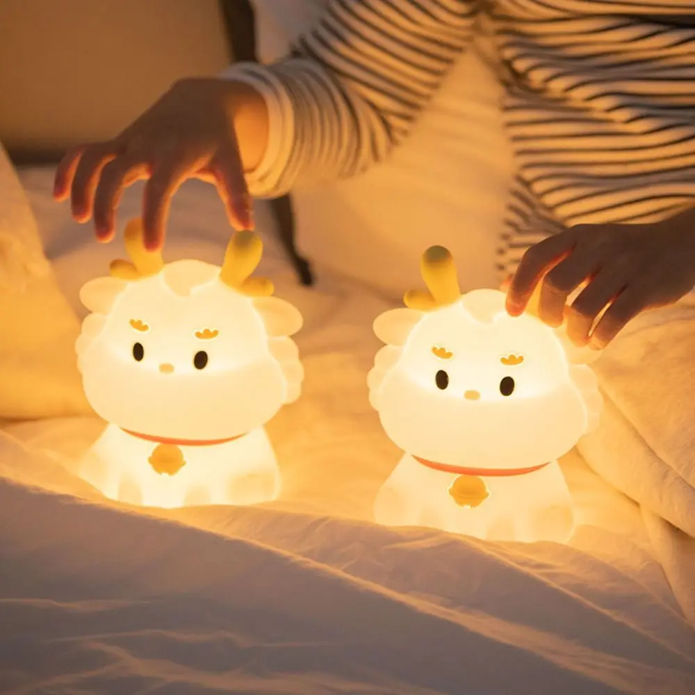 

Touch Sensor Dragon Silicone Night Light USB Charging Soft Light Patting Night Lamp LED Eye Protection