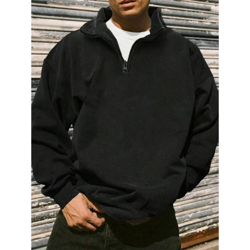 

Мужская толстовка с короткой молнией, удобная хлопковая кофта, модная повседневная уличная одежда на весну, лето и осень, унисекс.