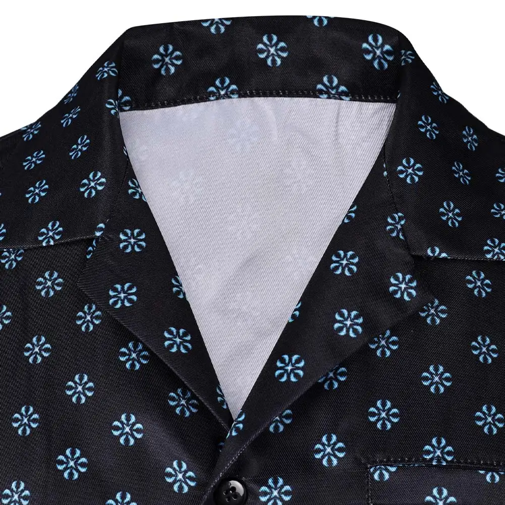 Dalton ชุดผู้ชายเสื้อเชิ้ตคอสเพลย์เครื่องแต่งกายสวมบทบาท2024ชุดแต่งกายวันฮาโลวีนสำหรับผู้ชายเสื้อลายพิมพ์สีดำ