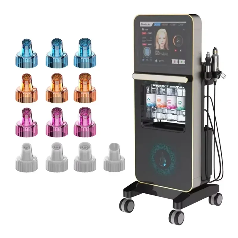 อุปกรณ์บํารุงผิวหน้าออกซิเจน 4-in-1 CO2 Bubble Cleanser, Hydra Peel Exfoliator รักษาสิว - ทําความสะอาดรูขุมขนลึก & ต่ออายุผิว