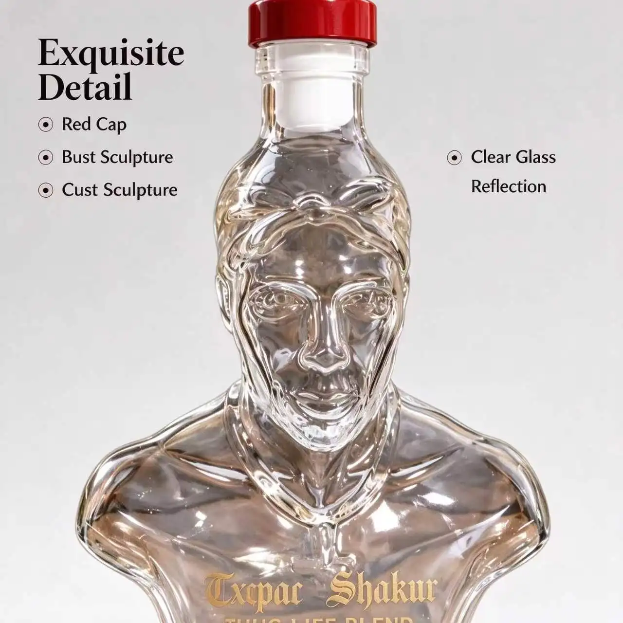 Creative Human Bust Whisky Decanter Sculpture Glass Liquor Bottle Home Bar Table Decor Gift Unique Barware for Entertaining