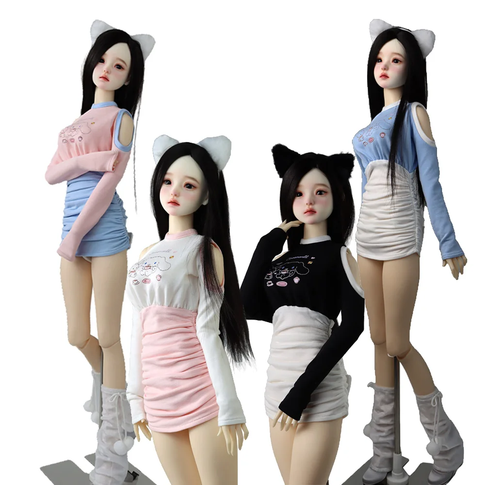 

43-60cm 1/4 and 1/3 BJD Doll Clothes Fashion off-the-shoulder slim wrap wrap dress girl gift