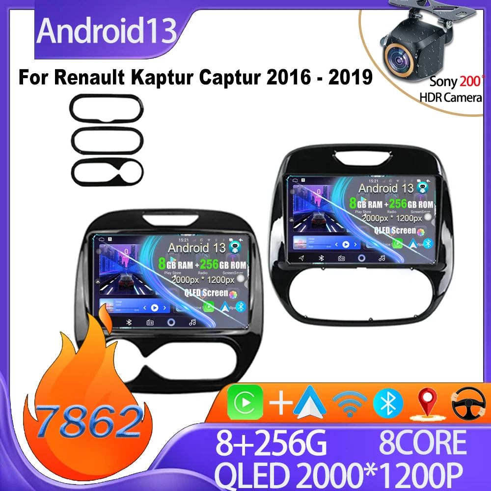 

Android 13 Carplay Auto Car Radio For Renault Kaptur Captur 2016 - 2019 Touch Screen Rear Camera No 2din DVD Wireless Bluetooth