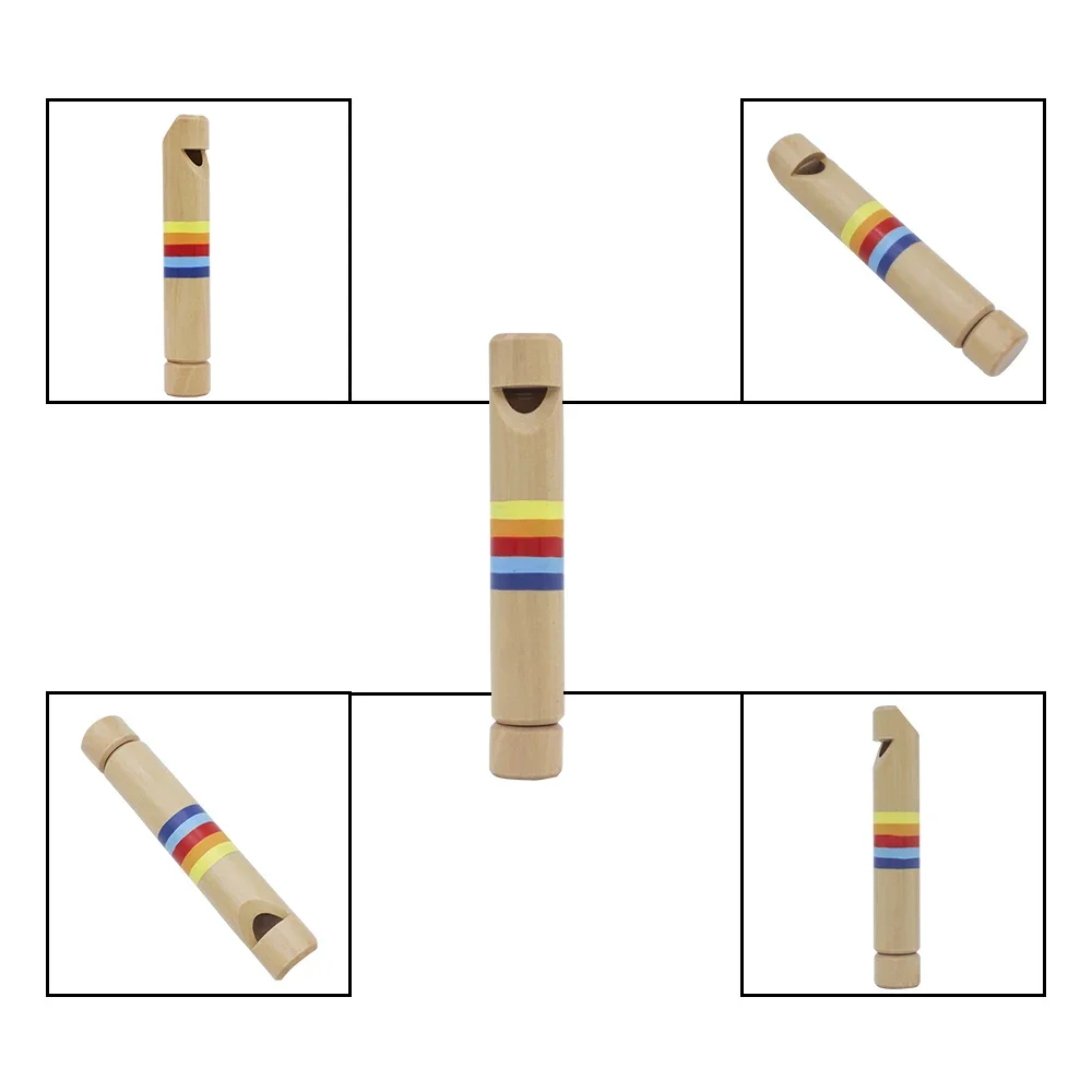 M MBAT Wooden Whistles Diacritical Sliding Piccolo Baby Musical Instrument Toy Whistling Children Small Flute Educational Toys