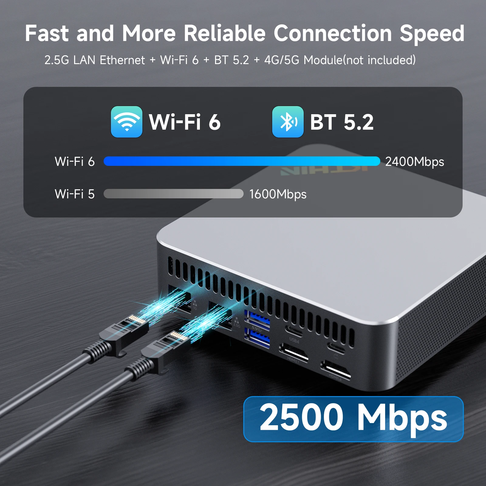 KTHIN كمبيوتر صغير i7-1360P BT5.2 WIFI6 كمبيوتر محمول USB4.0 2.5G LAN 16GB DDR5 4800MHz 512GB PCIe4.0 SSD i5-13600H كمبيوتر صغير #5