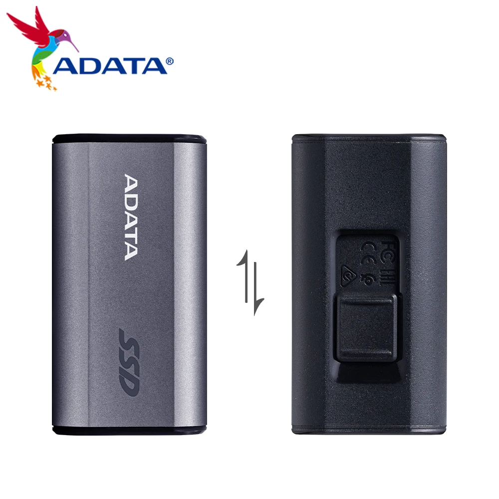 ADATA-Disque SSD externe SC750 pour ordinateur de bureau et ordinateur portable, vitesse de transfert jusqu'à 500 MBumental, 1000 Gen2x2 Type-C, SSD 1050 Go, 3.2 Go