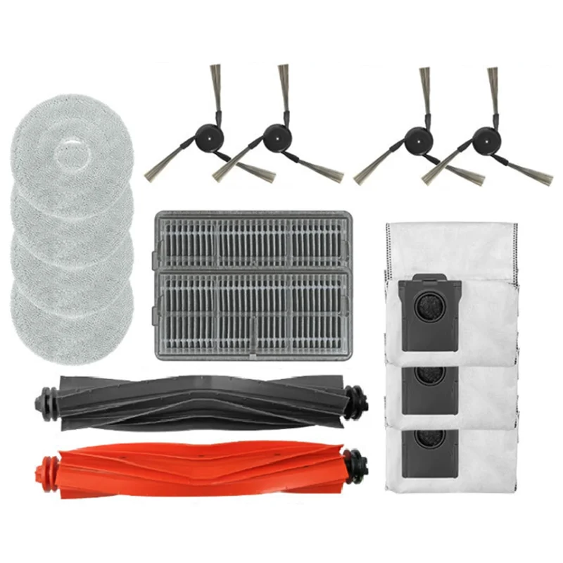 A005-For Dreame X40pro الترا جهاز آلي لتنظيف الأتربة استبدال أجزاء فرشاة رئيسية فلتر HEPA فرشاة جانبية ممسحة القماش كيس لجميع الغبار