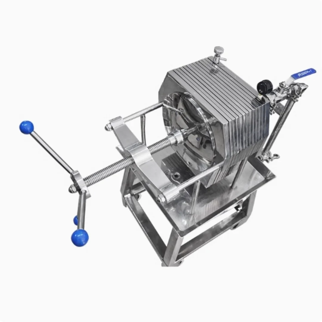 304/316 stainless steel wine beverage small size plate and frame filter press machine with electric pump