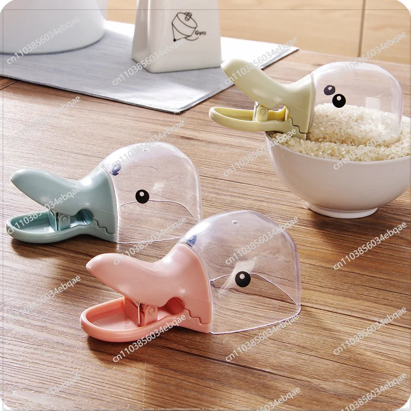 For Creative Duck Head Shape Multi-purpose Plastic Rice Shovel Sealing Clip, Household Small Spoon