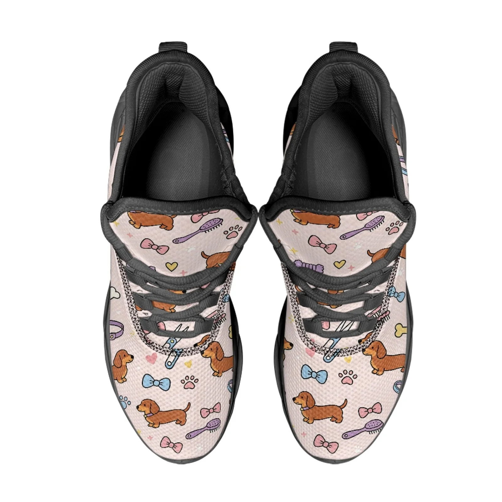 PENSTROLL Dachshund Dog Print Fashion Sneakers Mesh & EVA Blade Sneakers Quick Dry Athletic Shoes for Men