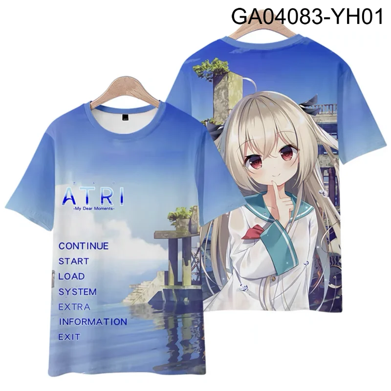 ATRI-My Dear Moments- 3D Printing T-shirt Summer Fashion Round Neck Short Sleeve Popular Japanese Game Streetwear Plus Size