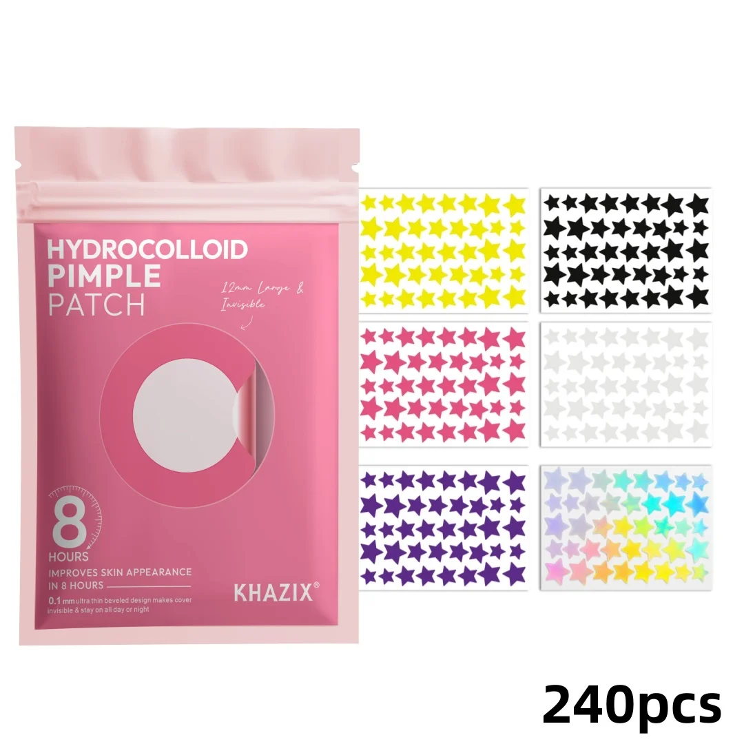 240PCS Star Pimple Patches For Face Hydrocolloid, Absorbing Cover, Tea Tree, Hydrocolloid Acne Patch, Cute Star Pimple Patch