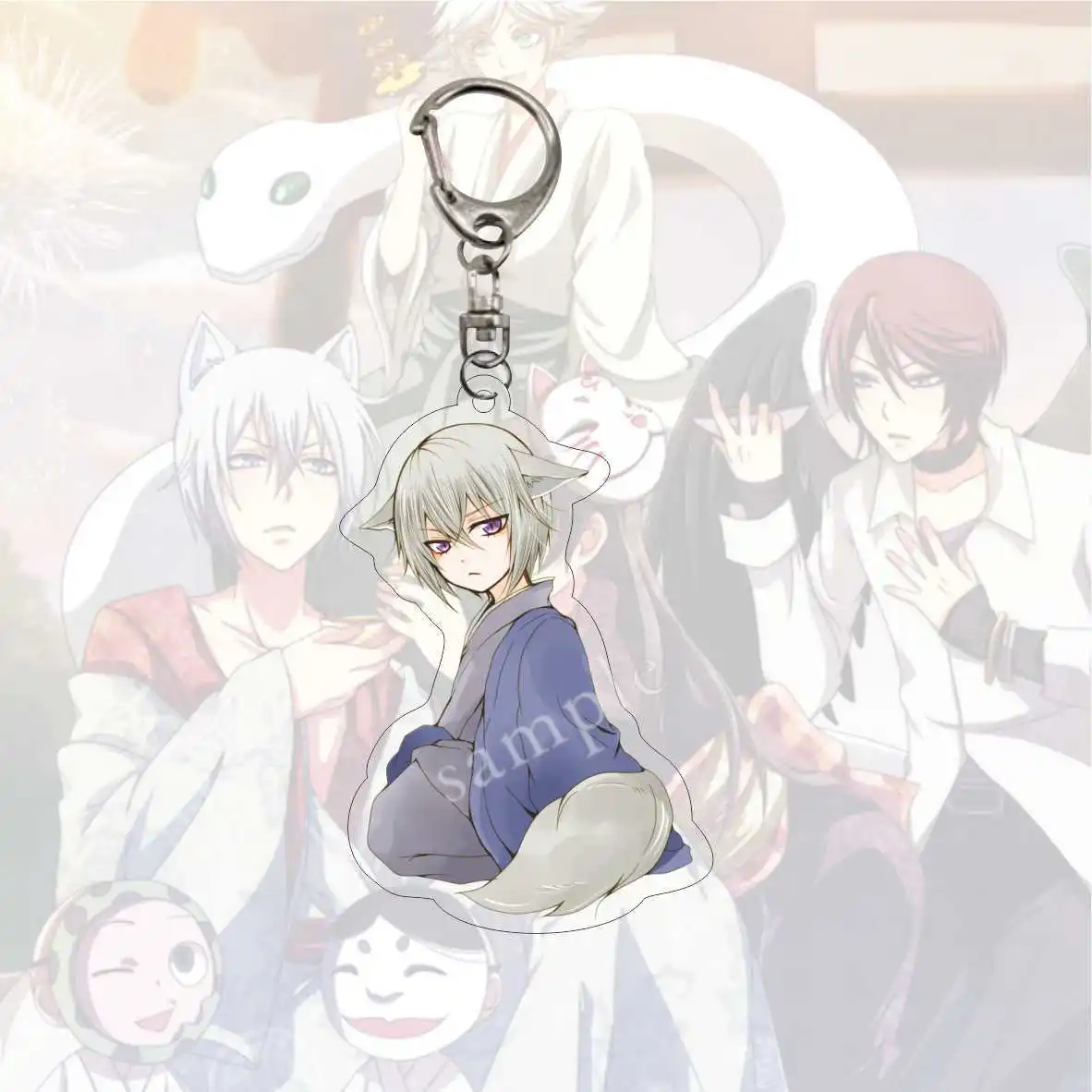 Classic Kamisama Kiss Kamisama Love Keychain Cute Tomoe Kurama Mi Zu Ki Anime Figures Acrylic Key Chain Gift for Friends Fans