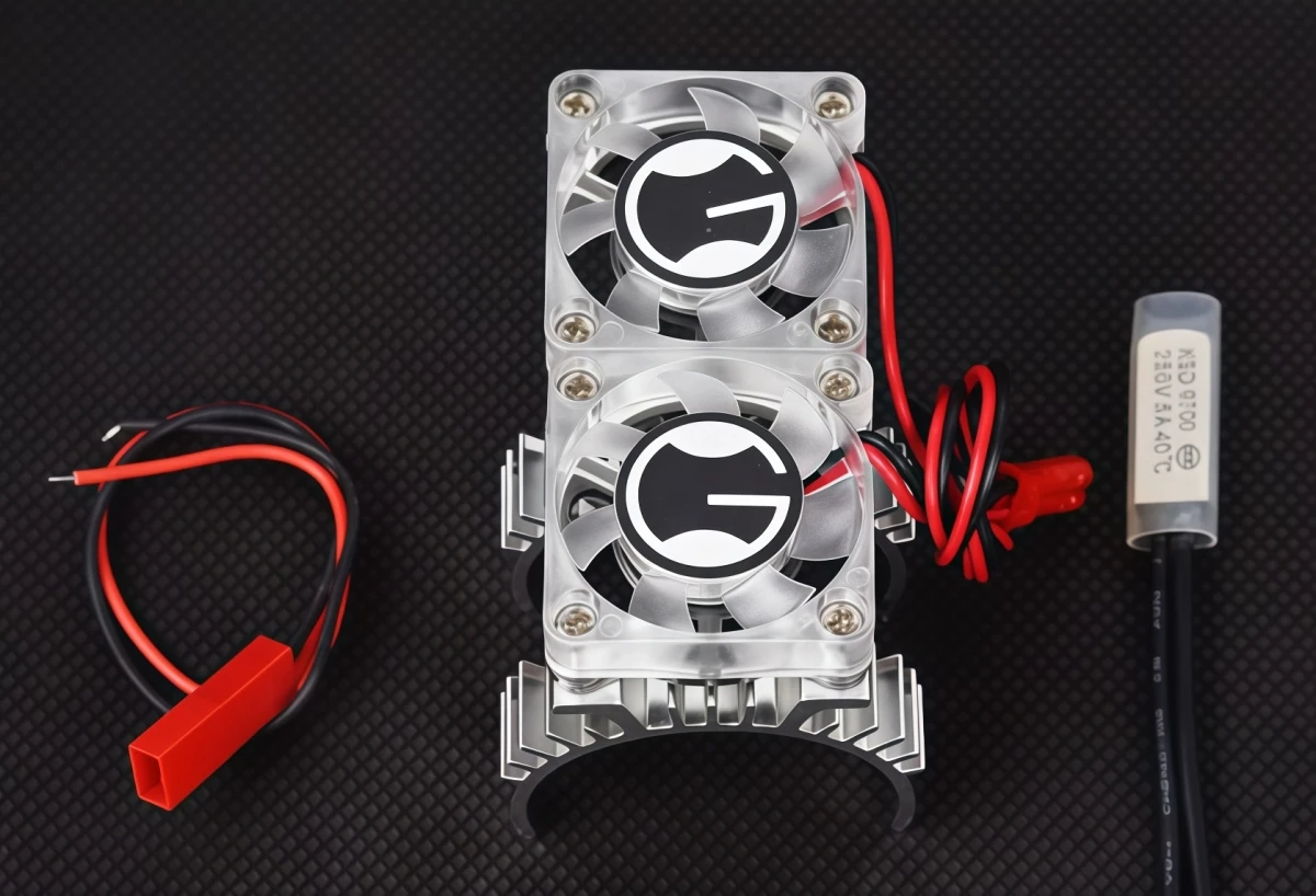 GRC TRX4 Motor Mount Heatsink Thermal Sensor Dual Cooling Fan for Traxxas TRX4 TRX6 1/10 RC Crawler Upgrade Parts