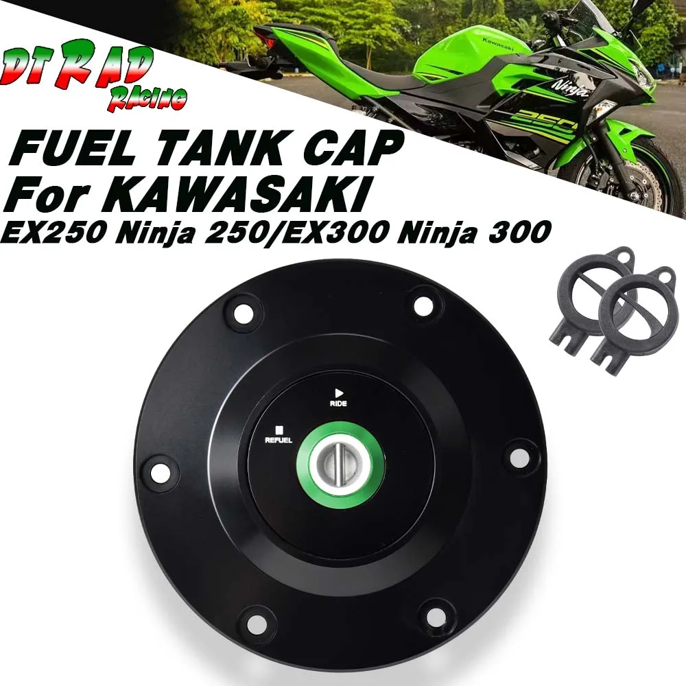 Racing Anti-Theft Fuel Filler Cover Key Lock Gasoline Tank Plug For KAWASAKI EX250 Ninja 250 2014-2018/EX300 Ninja 300 2013-2017