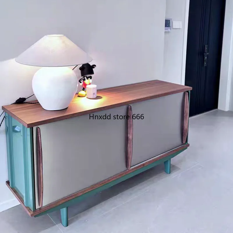 Medieval retro wind edge cabinet, simple metal modernist style TV cabinet