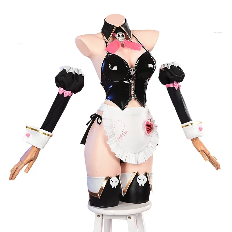 

Nikke: Богиня Победы Маст, костюмы для косплея Mister, сексуальное платье горничной на День святого Валентина, парик, женские костюмы на Хэллоуин