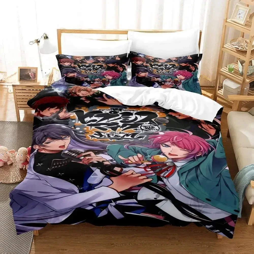 Anime Hypnosis Mic Division Rap Battle Bedding Set Printed With Pillowcase Bed Duvet Cover Single Double Queen Super King Size
