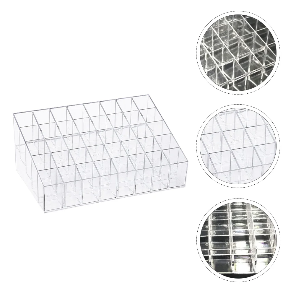 

40 -Slot Grid Lipstick Stand Gloss Clear Shelf Supports Organizer 40-grid Rack Nail Polish Container