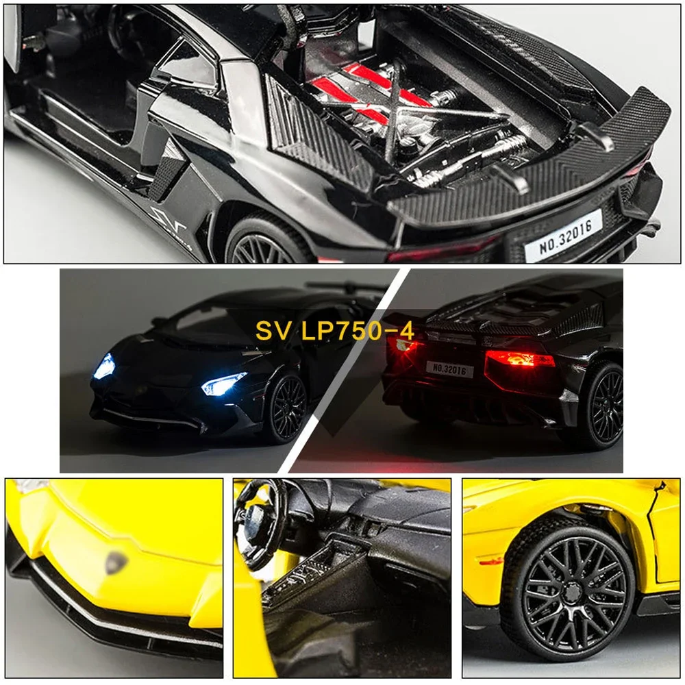 1:32 Lamborghini Aventador LP750-4 LP770-4 Metal Diecast Alloy Kids Toy Cars Models Trucks For Boys Toys Vehicles Collection