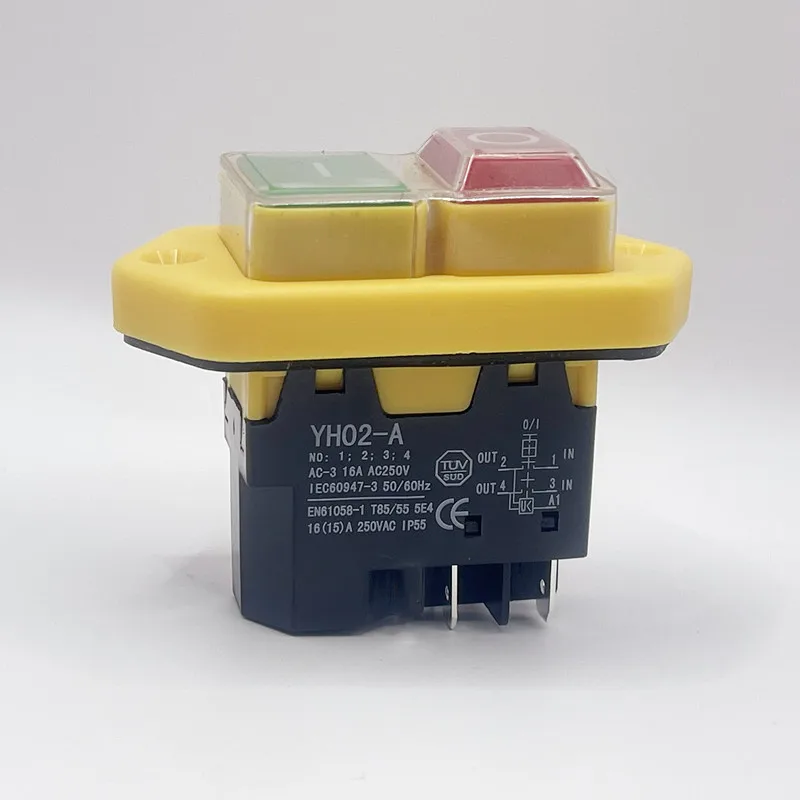 Start Stop Button Waterproof Electromagnetic Switch Slicing Meat Planer Under Voltage Power Off Protection Power Tool Switch