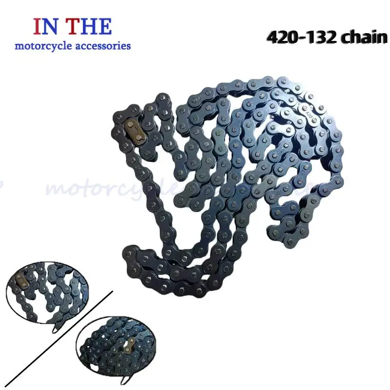 

Go karts ATV four-wheel drive chain 420 gold 132 chain motorcycle chain suitable for off-road bicycles motorcycles