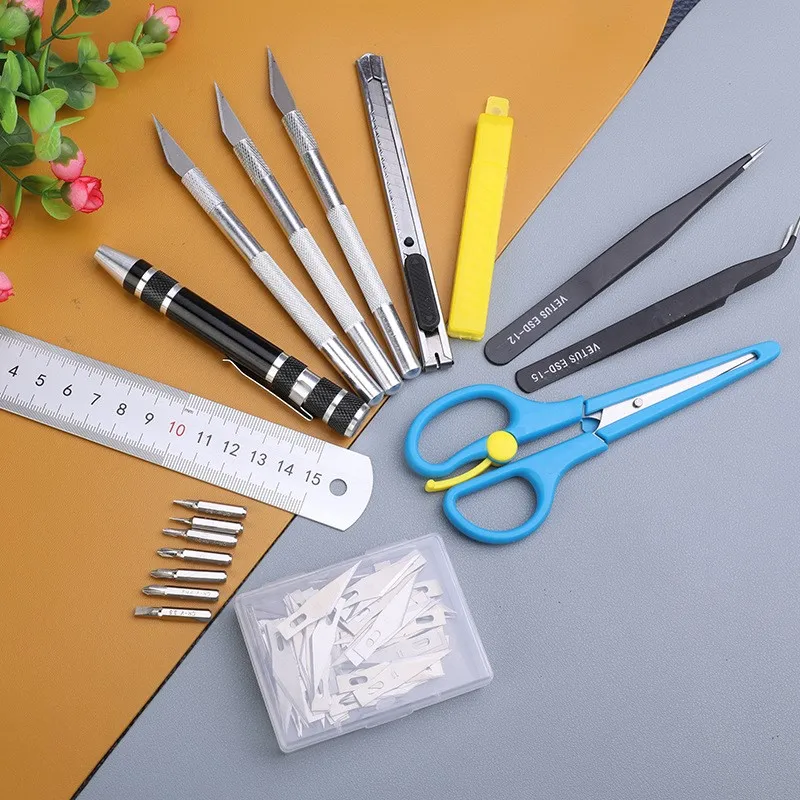 1set/112pcs  Metal Carving Scalpel Knife Tools Kit Anti-Slip Blades Engraving Craft Craft knives DIY Hobby Repair Hand Tools