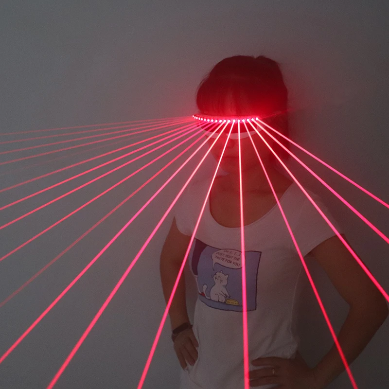 650nm okulary z czerwonym laserem odzież sceniczna rekwizyty na występy akumulatorowe świecące okulary przeciwsłoneczne LED na pokaz festiwal Rave Club Party DJ