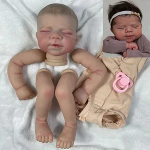18 inch Reborn Pascale 3D Painted Skin Kit with Rooted Eyelash and Body Cloth Defated Reborn Baby Doll DiY DIY 10 Main Sales Mold Reborn - №10