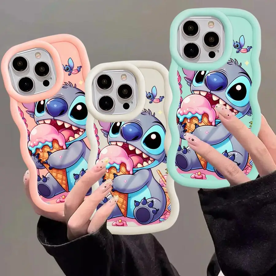 Funda de teléfono suave de TPU para Apple iPhone 16e 16 15 14 Pro Max 14 15 16 Plus Disney Cute Stitch