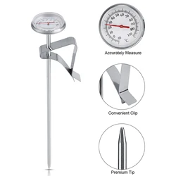 Probe Type Thermometer Kitchen Tools Cooking Temperature Meter -10~110℃ Milk Coffee Gauge Stainless Steel Kitchen Accessories