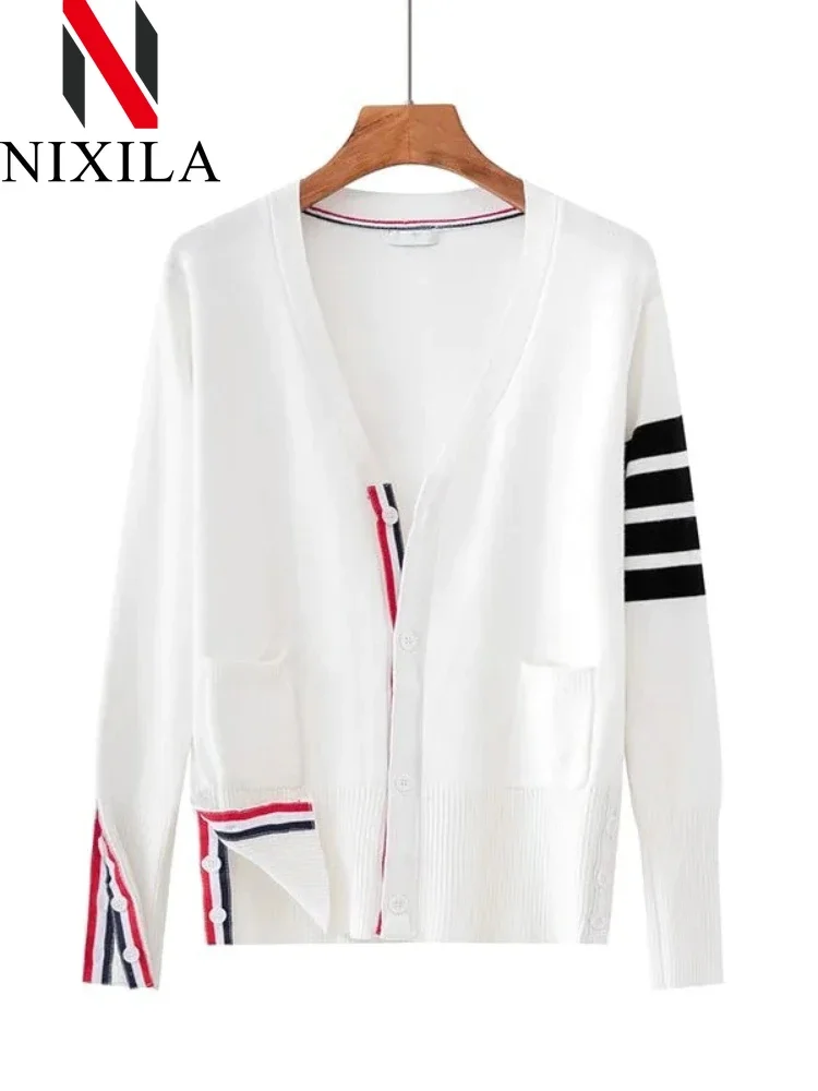 Spring Autumn Kint Cardigan Women Korean Fashion Loose Couple Sweater Jacket Vintage Elegance College Coat for Women Clothing