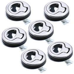 10PCS Marine Hatch Locking Locker Flush Pull Hatch Slam Latch Silver Round For RV Yacht Marine Boat Deck Hatch Locking