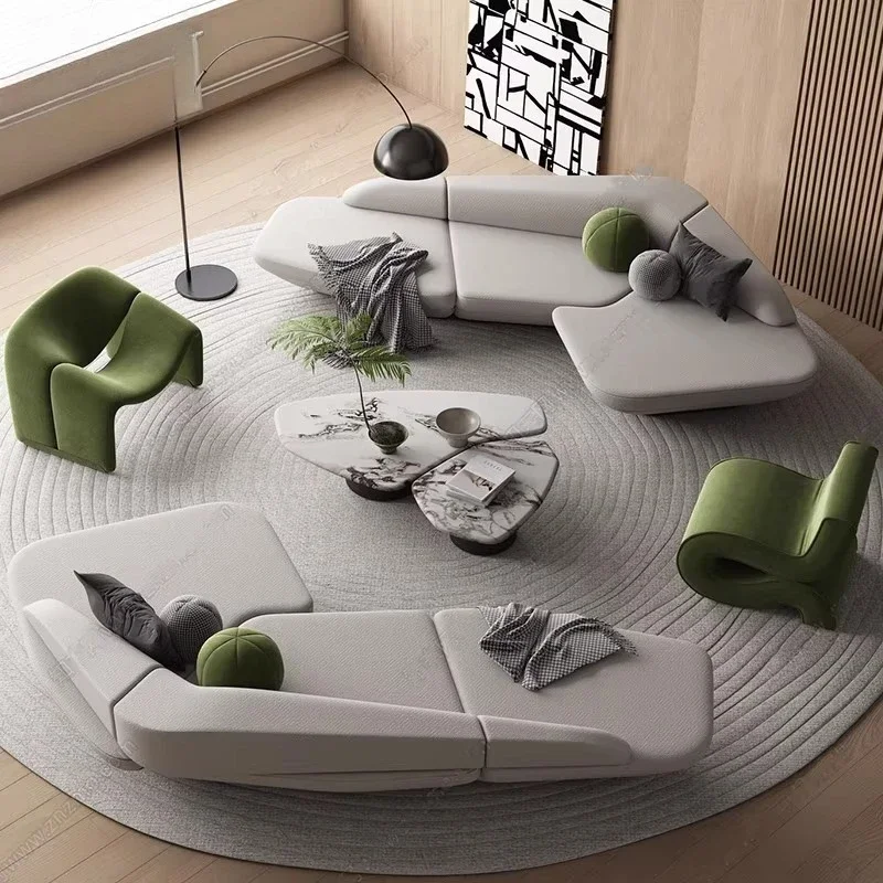 

Gaming Curved Sofa Reception Modern Designer High Quality Room Decor Living Room Sofas Relaxing Leisure Salon Muebles Furniture