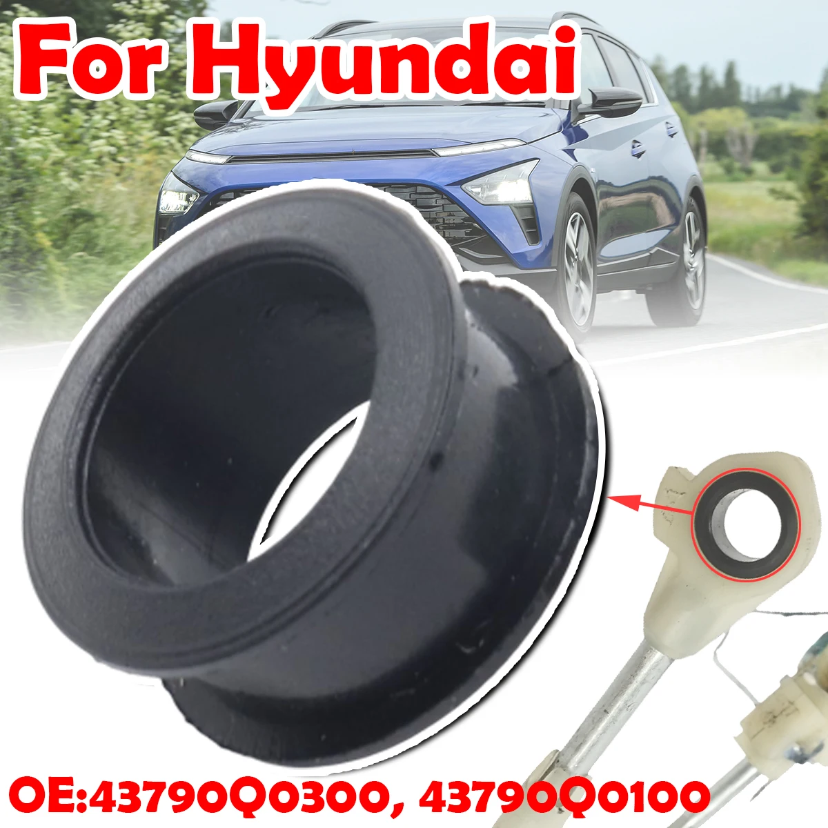 

For Hyundai i20 Bayon BC3 Gear Shifter Cable Linkage Bushing Sleeve Both Ends Grommet Fix Durability Car Accessories 43790Q0300
