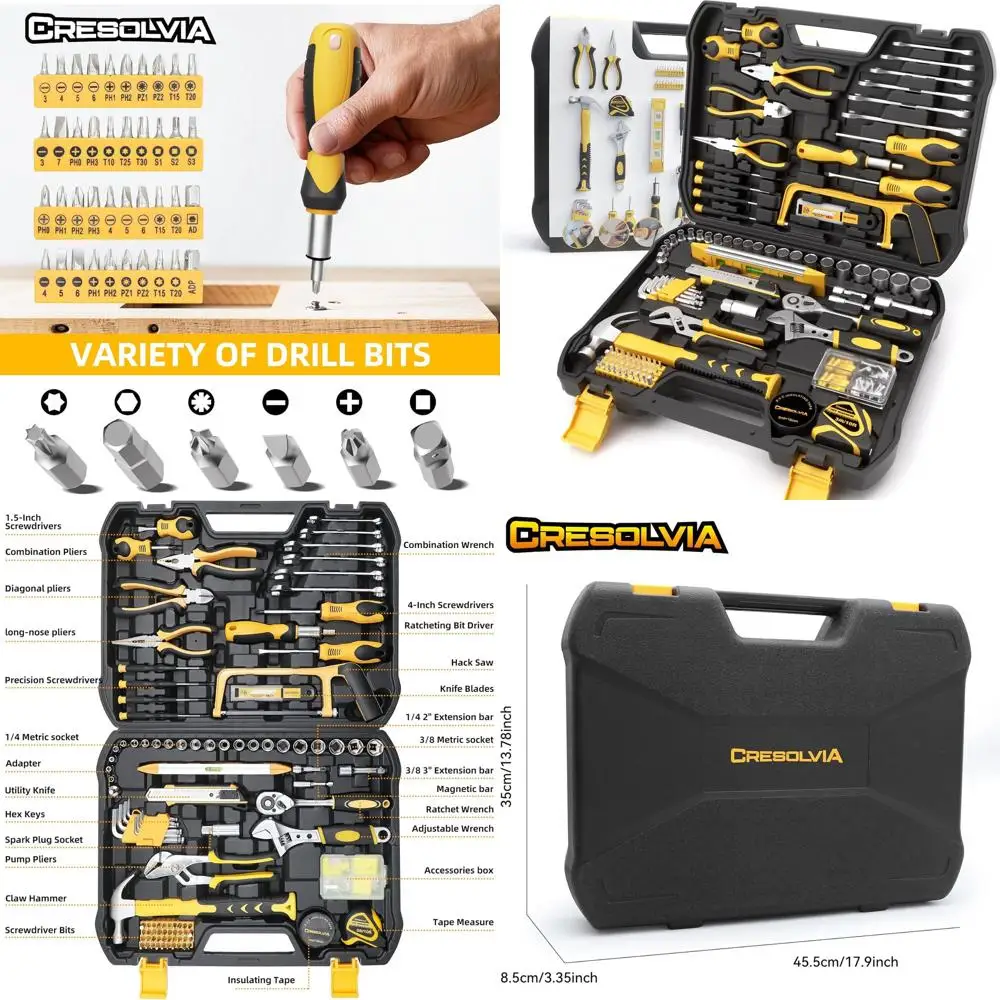 

Home Tool Kit 199 Piece Basic Household Auto Repair Tool Set Car Toolbox General Hand Tool Kit for Home Men Women DIY with Plast